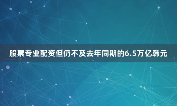 股票专业配资但仍不及去年同期的6.5万亿韩元