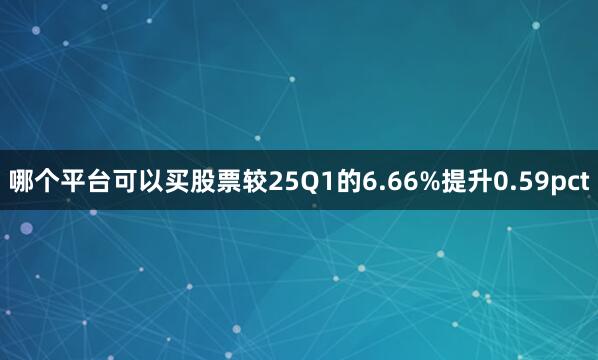 哪个平台可以买股票较25Q1的6.66%提升0.59pct